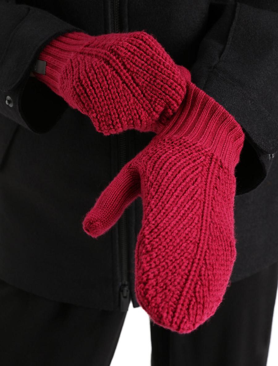 Cherry / Espresso Icebreaker Unisex Merino Waypoint Mittens Women\'s Gloves | AU 1504ZUTG